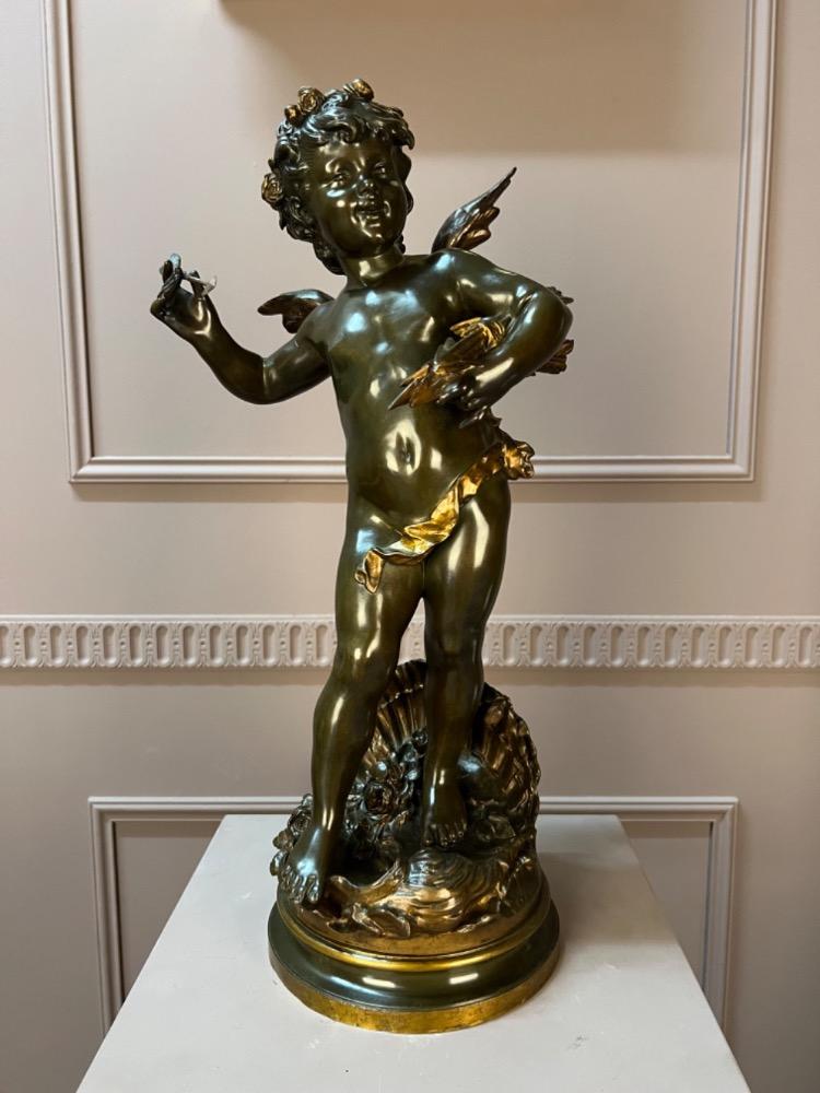 Bronze cupido, signed Auguste Moreau